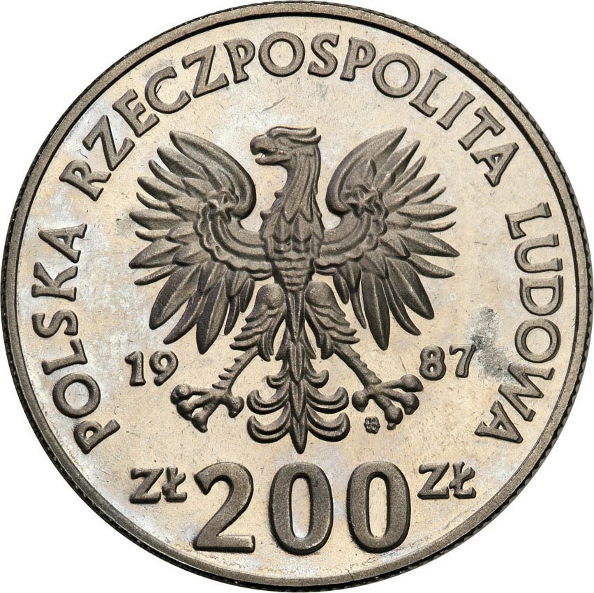 PRL. PRÓBA Nikiel 200 złotych 1987 Igrzyska Olimpiada - tenis